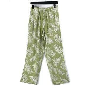 NWT REBECCA TAYLOR Arden Fern Pajama Pant Green White S